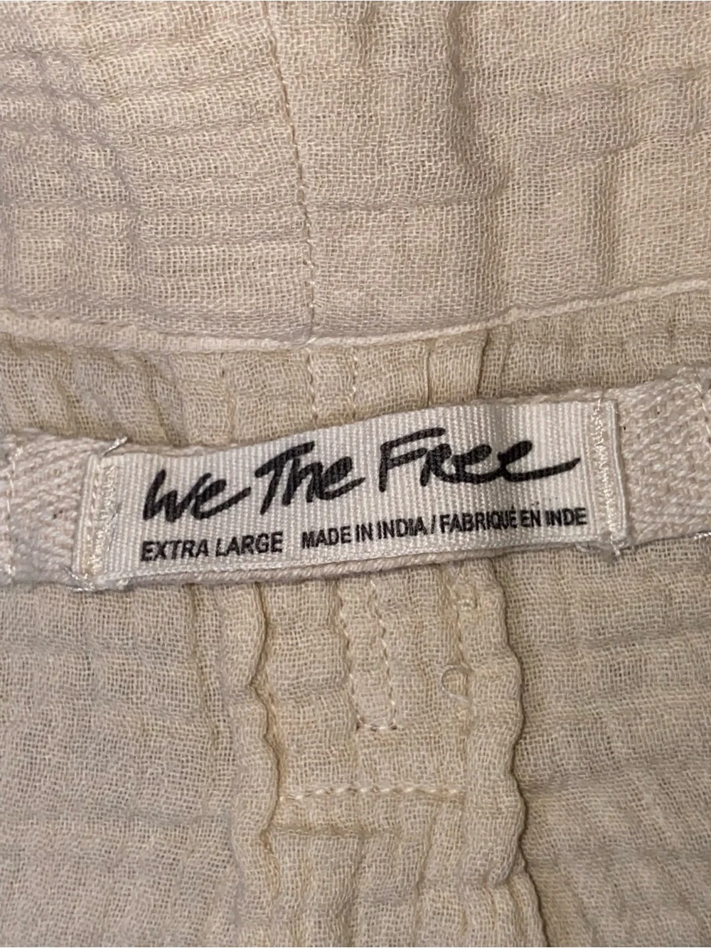 We The Free People Cream Cotton Gauze Oversized Short Sleeve Button Top XL - Picture 4 of 7